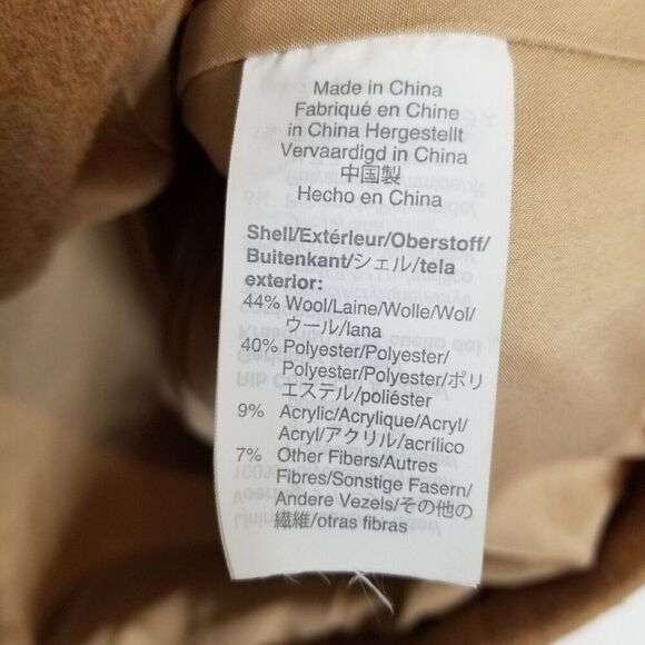 J.Crew Factory Women Village coat Sz 0 Beige Wool Blend Zip Up Preppy City - Picture 8 of 8